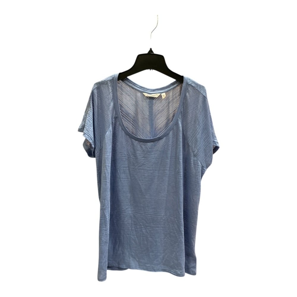 Athleta Light Blue Sheer Short Sleeve Top